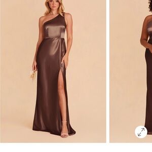 Birdy Grey Kira Dress satin chocolate brown altered to be a size 12